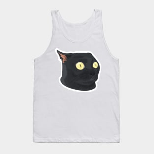 Black cat surprised Tank Top